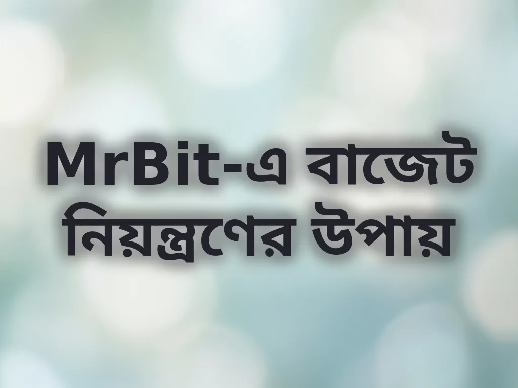 MrBit-এ বাজেট নিয়ন্ত্রণের উপায়